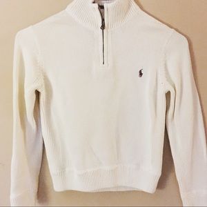 Ralph Lauren ivory half zip sweater.